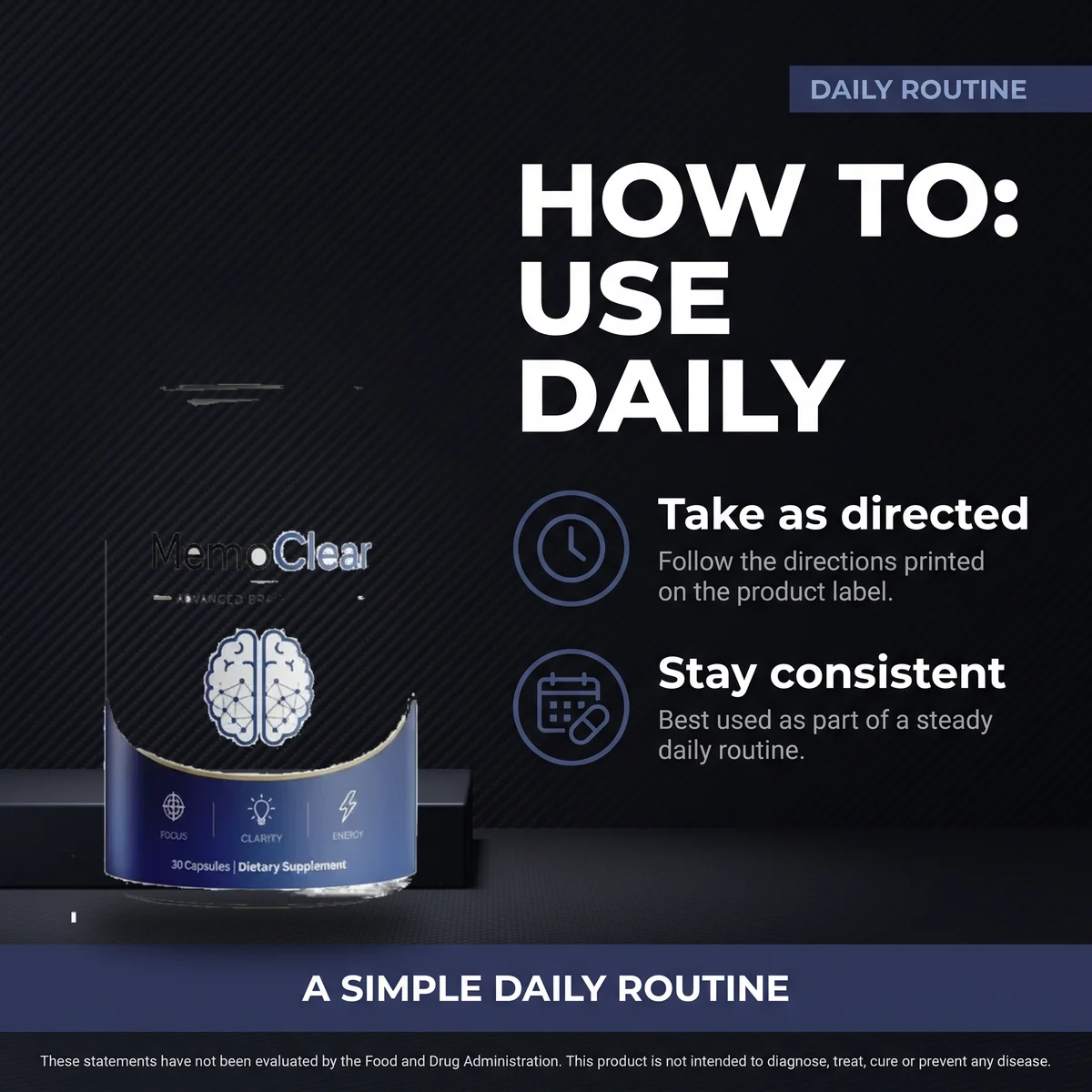 How to use Memoclear daily: one capsule with water before a meal