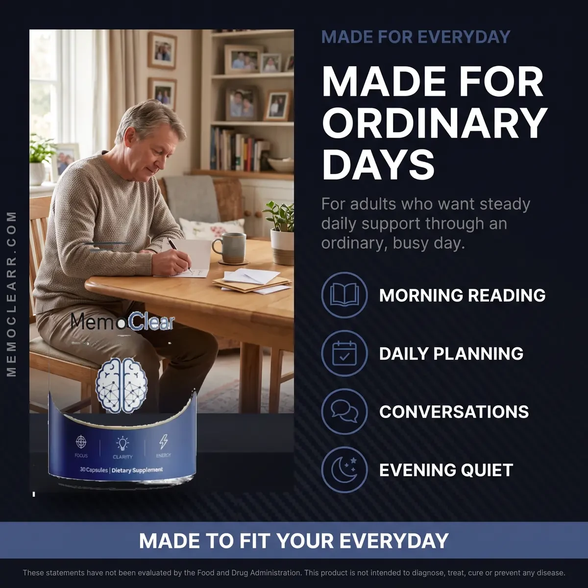 Who Memoclear is for: adults who want an easy daily memory and focus habit for work, study and long days