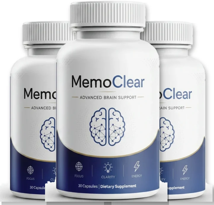 Memoclear three-bottle package label view